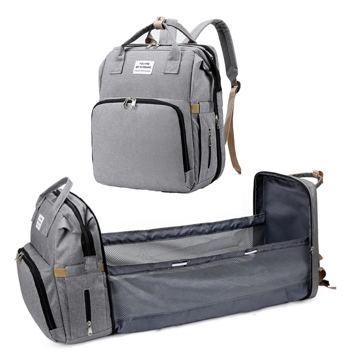 mochila para pañales con cuna