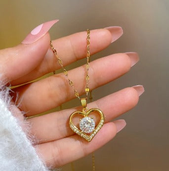 collar corazón con diamante - additional image 2