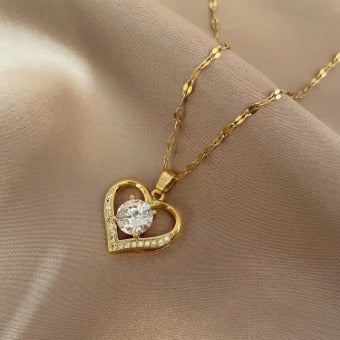 collar corazón con diamante - additional image 1