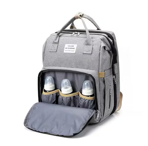 mochila para pañales con cuna