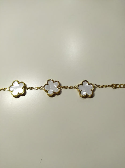 Pulsera trebol de cinco hojas blanco - additional image 13