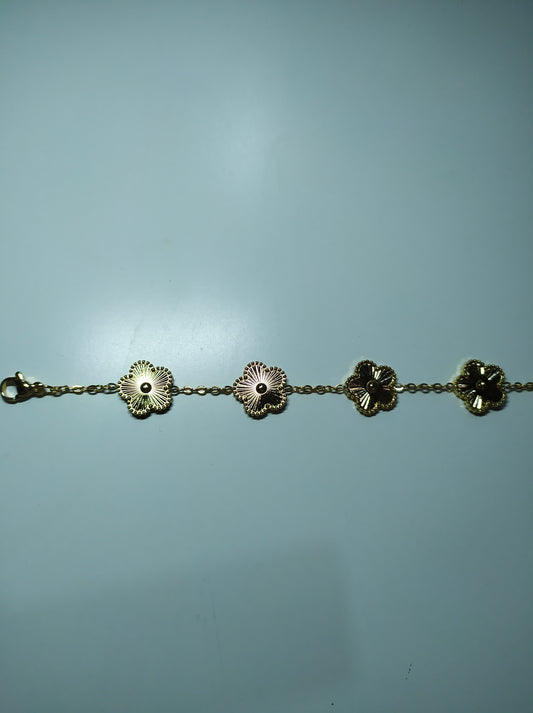 Pulsera trebol de cinco hojas oro - additional image 14