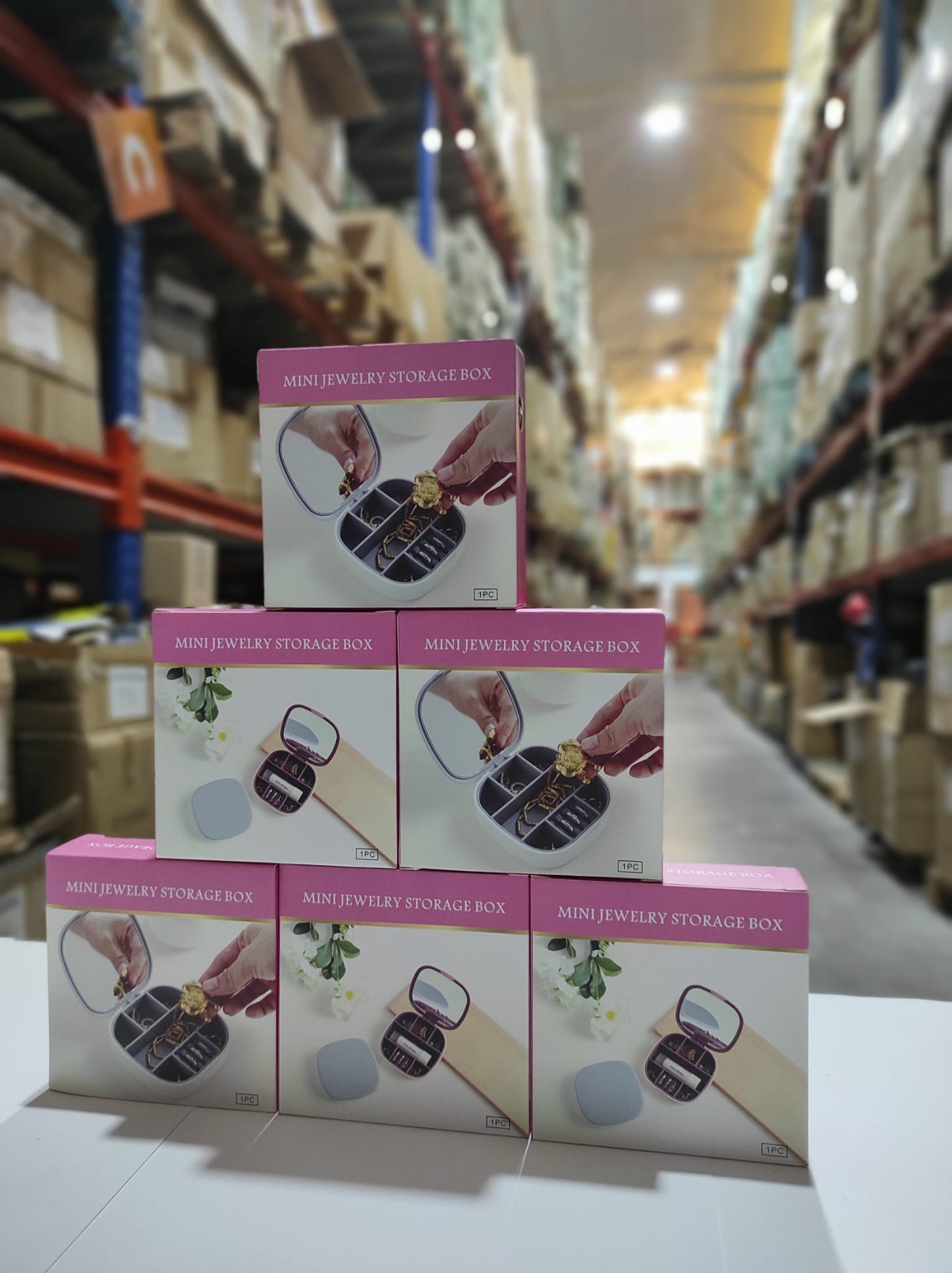 mini joyero con espejo de viaje ( rosa , blanco ) - additional image 11